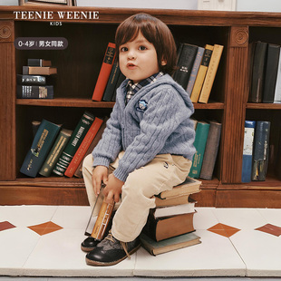 TeenieWeenie Kids小熊童装 男女宝宝连帽拉链开衫毛衣