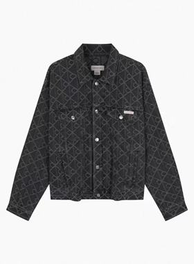 CK Jeans25秋冬新款男士老花提花纯棉潮壳牛仔外套4RE773G