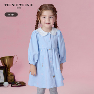 TeenieWeenie Kids小熊童装 女宝宝甜美衬衫裙连衣裙