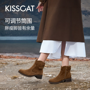 KISSCAT接吻猫[游牧诗人]短靴25新气质西部靴时装靴女KA65701-56