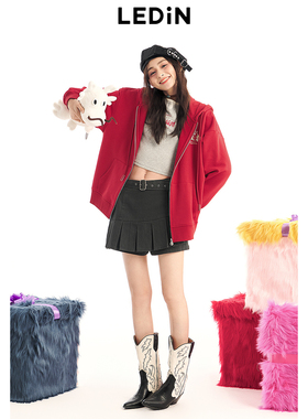 乐町后背大纹样红色卫衣2024春季外套C2BBE1246