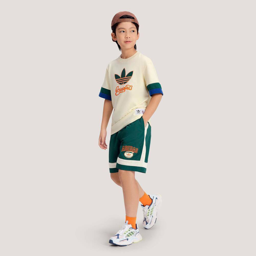 adidas阿迪达斯三叶草小童LK BB TS运动休闲短袖套装KG3341
