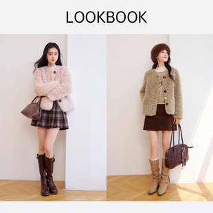 【香影咩咩绒】环保毛毛外套女2025冬季新款短款上衣