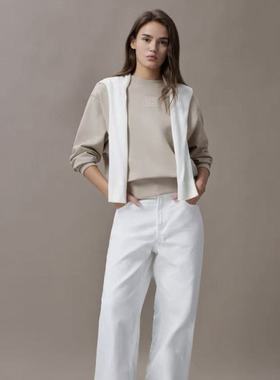 CK Jeans25秋季新女士美式休闲风老花字母刺绣宽松卫衣44D203G