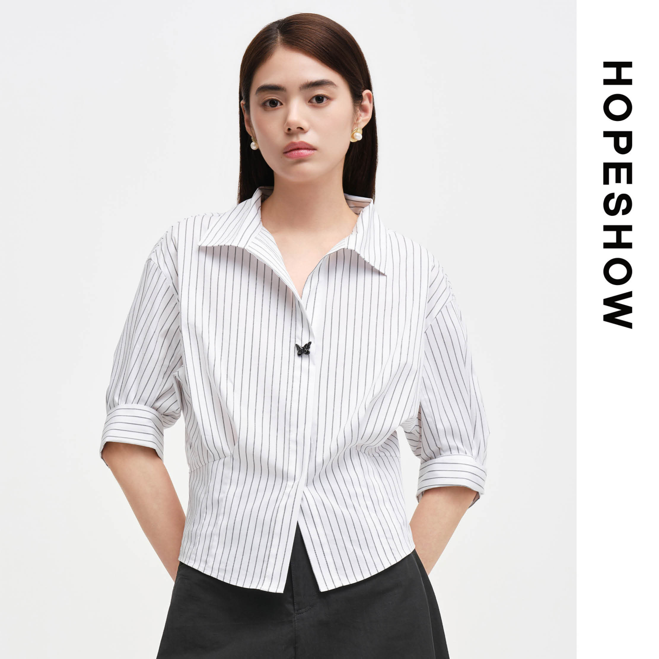 HOPESHOW红袖衬衫89126140302