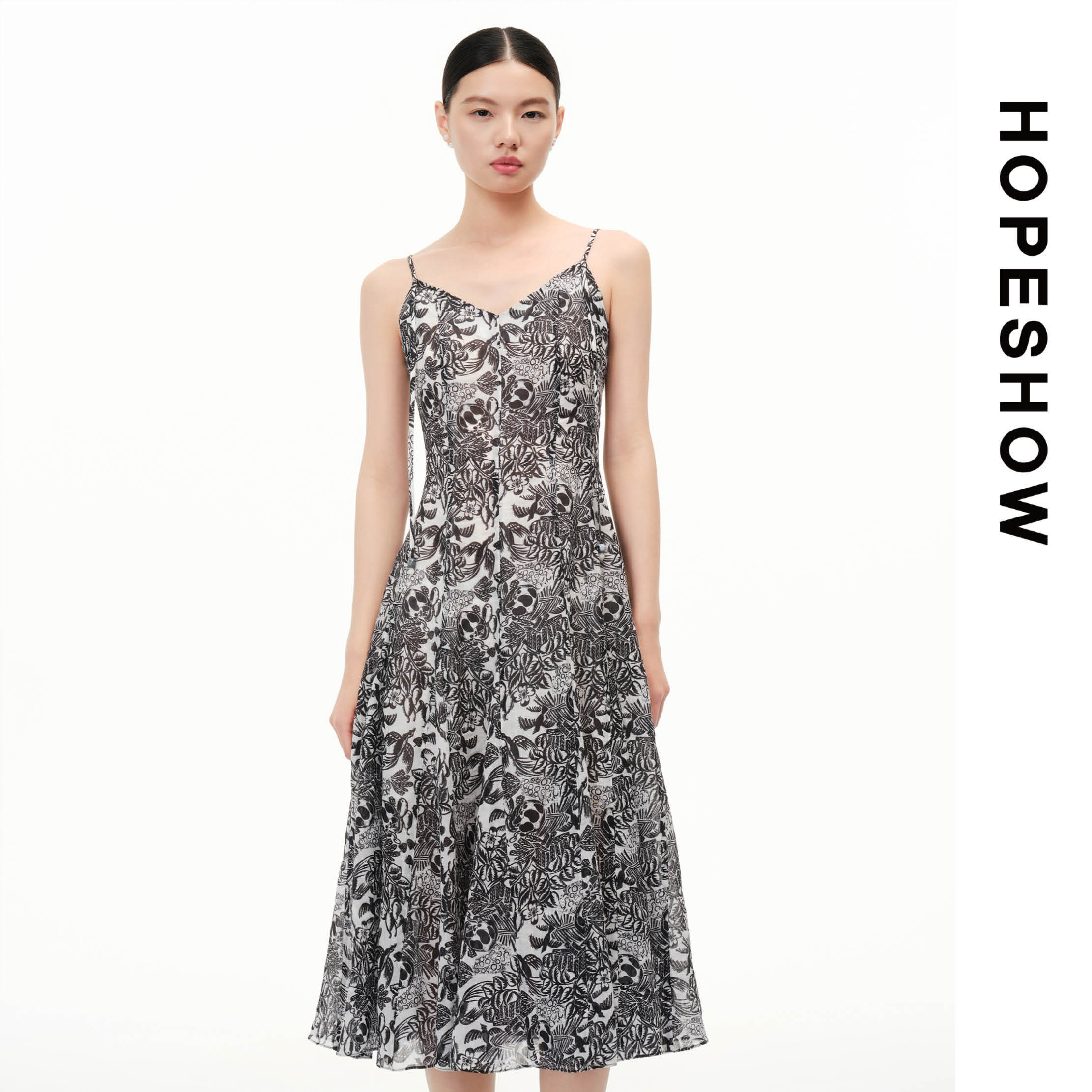HOPESHOW红袖连衣裙89226131601
