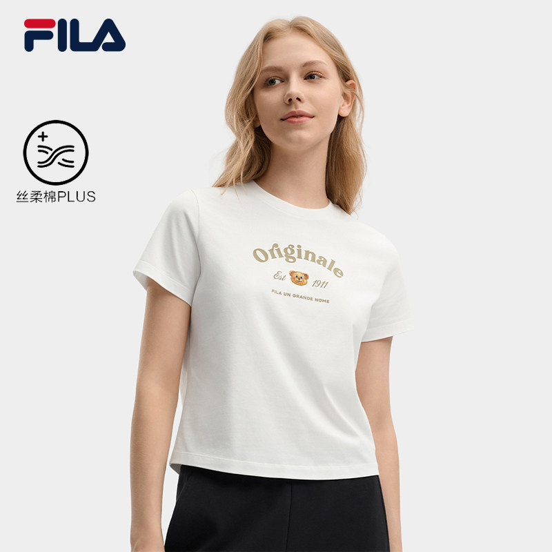 FILA 斐乐官方女子针织短袖衫2026秋新款日常上衣T恤F11W639103F