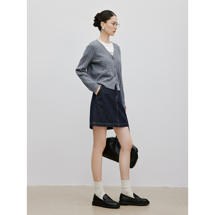 衣香丽影高级感灰色毛衣外套940839102