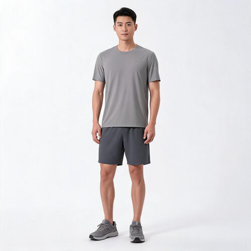 雅戈尔男士休闲灰圆领速干短袖T恤YSQQ560499DYA