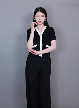 TKY SHOP女士时尚简约短袖针织衫10G1HE06D129