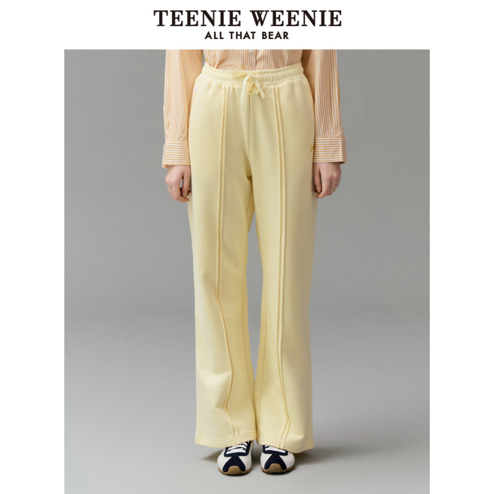 TeenieWeenie小熊女装简约卫裤2025春季松弛感直筒裤TTTM251201E图片