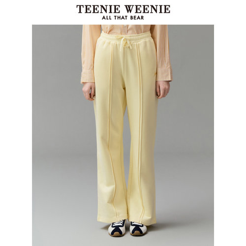 TeenieWeenie小熊女装简约卫裤2025春季松弛感直筒裤TTTM251201E