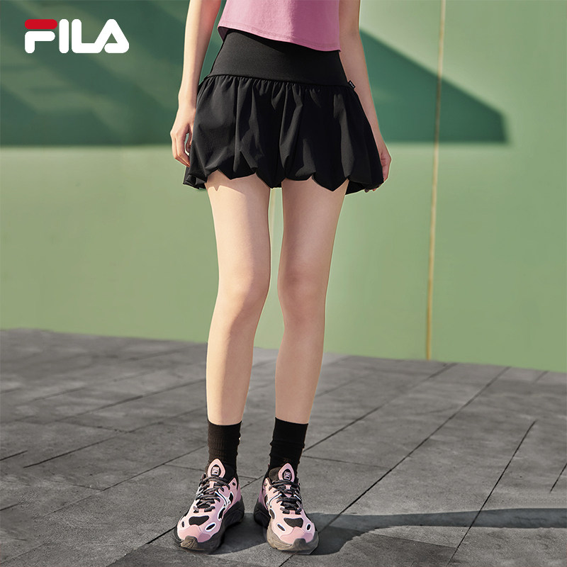 FILA斐乐官方花苞半身裙女2025年夏A字褶皱蓬蓬短裙子F51W529304A