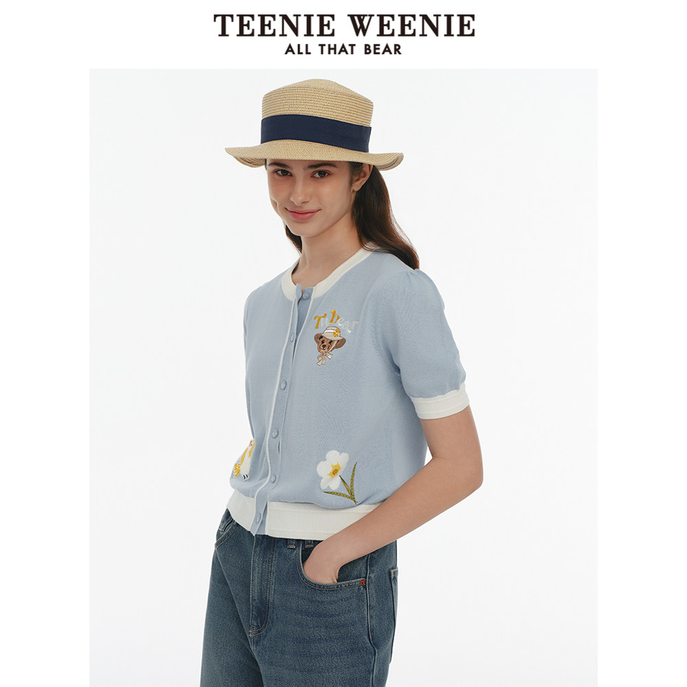 TEENIE WEENIE小熊女装休闲针织刺绣开衫