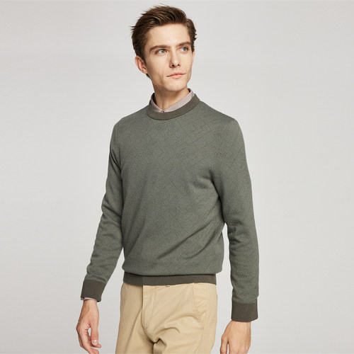 德鲨男装圆领针织衫 套头毛衣男UR43211