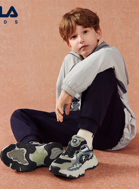 FILA KIDS斐乐童鞋跑鞋2026春季男女大童旋钮运动鞋K15B611110