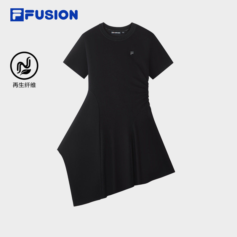 FILA FUSION 斐乐女子针织26夏季新款不规则下摆裙子T11W623324F