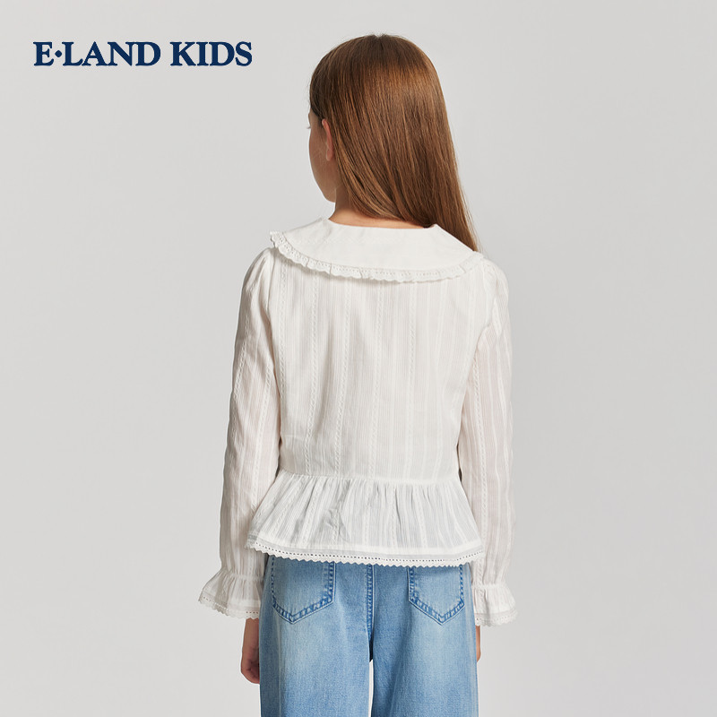 【100%棉】eland kids衣恋儿童装女童衬衫26年春新法式EKBAG2322A