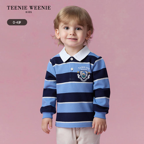 TeenieWeenie Kids小熊童装 男宝宝 条纹T恤POLO衫