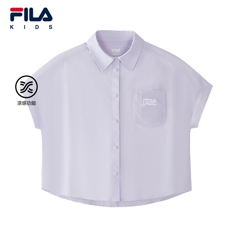 FILA KIDS斐乐童装女大童衬衫2026秋透气梭织上衣K12G632406