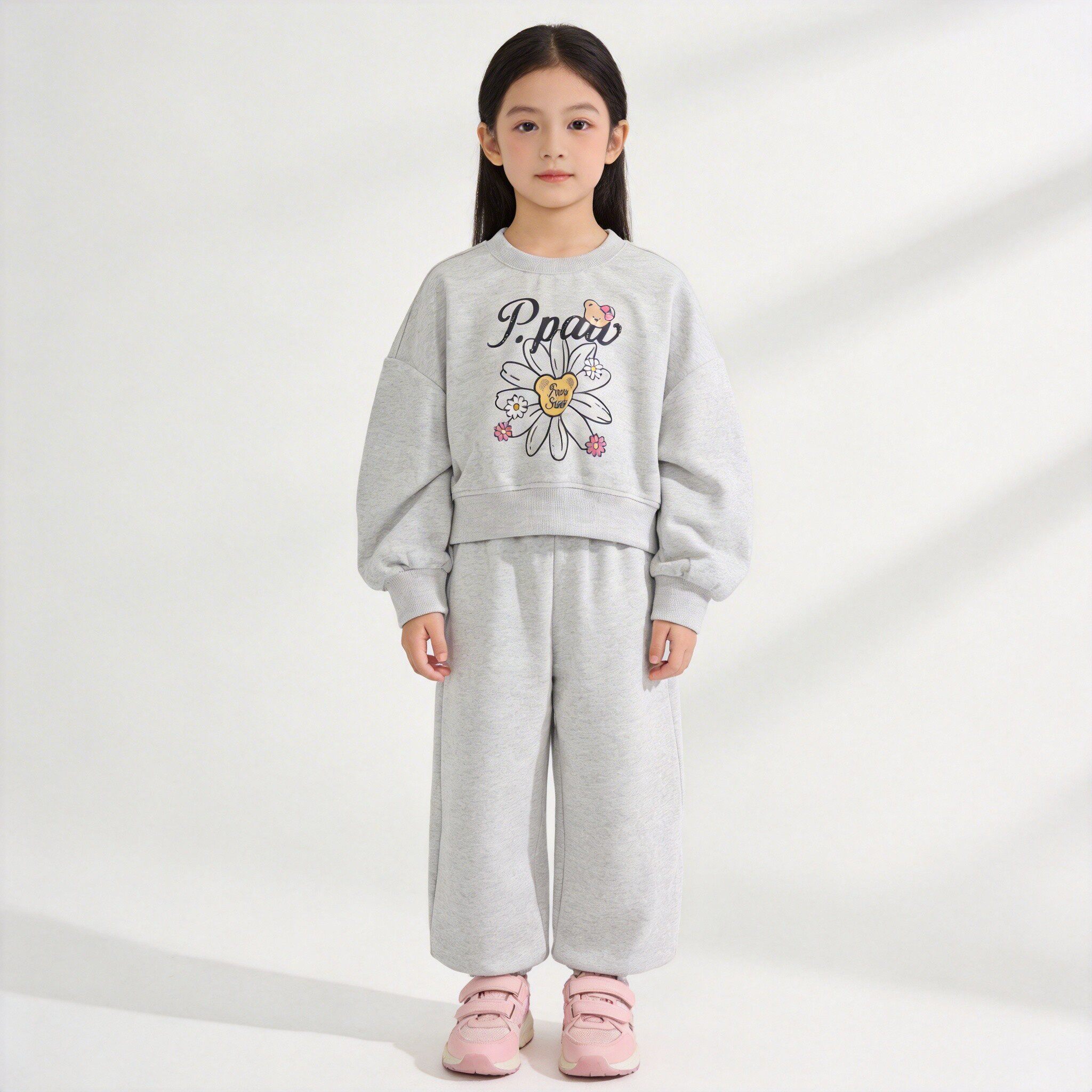 pawinpaw卡通小熊碎花卫衣套装春秋女童运动服潮流套装PCSMG6122O