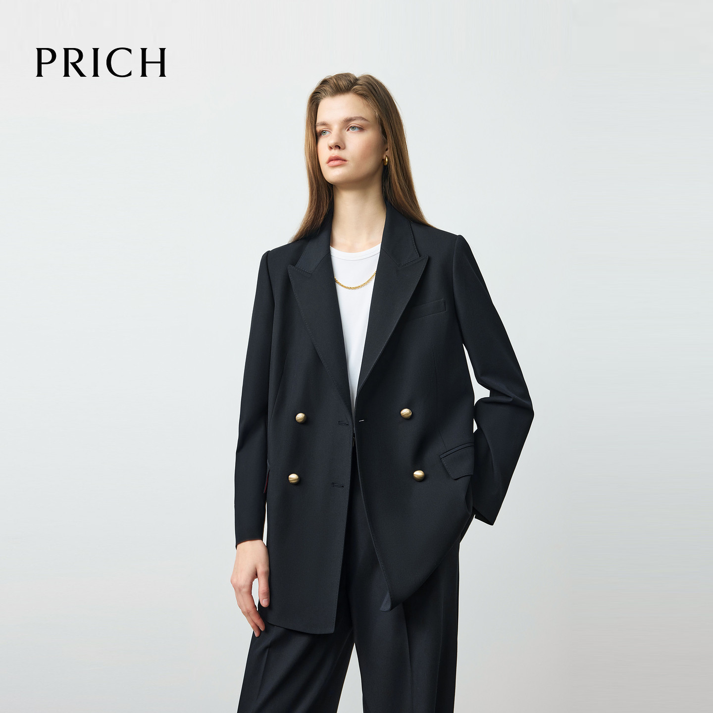 【零染】PRICH简约高智复古气质双排扣西装2026春通勤外套女