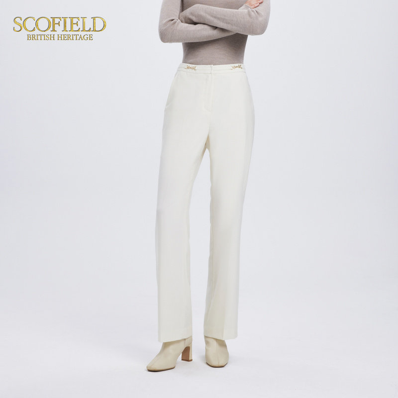 Scofield女装简约直筒西装裤OL通勤长裤子2024冬
