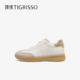 蹀愫2025年秋季 TA65324 内增高4CM休闲板鞋 拼色德训鞋