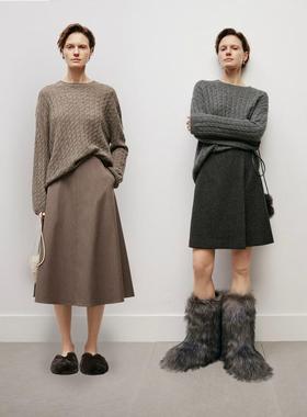 MM麦檬 套头圆领落肩 毛衣女5EA23S281