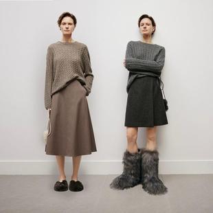 MM麦檬 套头圆领落肩 毛衣女5EA23S281