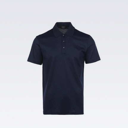 VERSACE/范思哲 压印短袖Polo衫男款 深蓝1008500-1A06077
