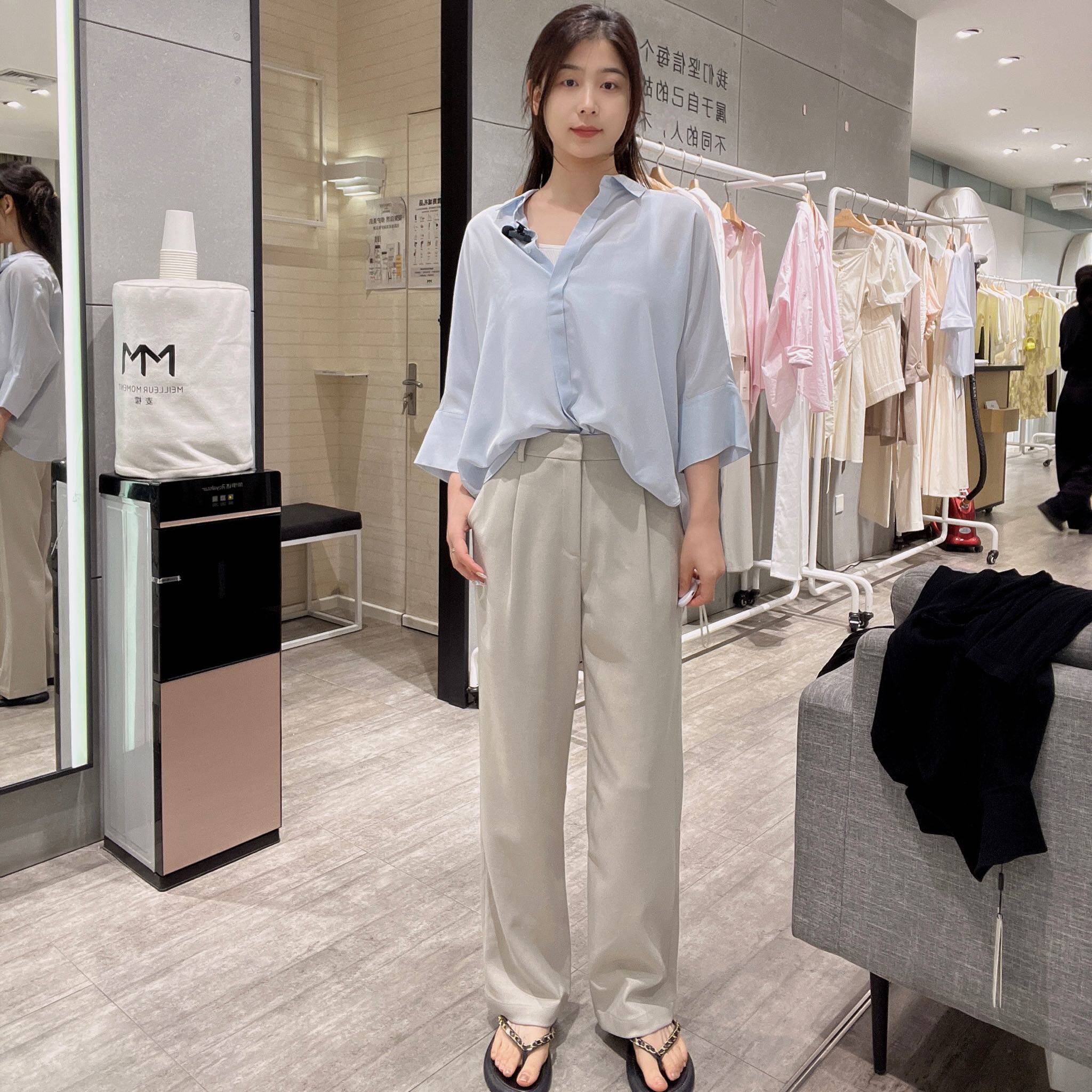 麦檬女士宽松简约时尚休闲裤5E8152581图片