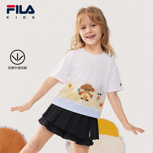 FILA KIDS斐乐童装女小童短袖T恤2026夏季新款儿童上衣K11G624101