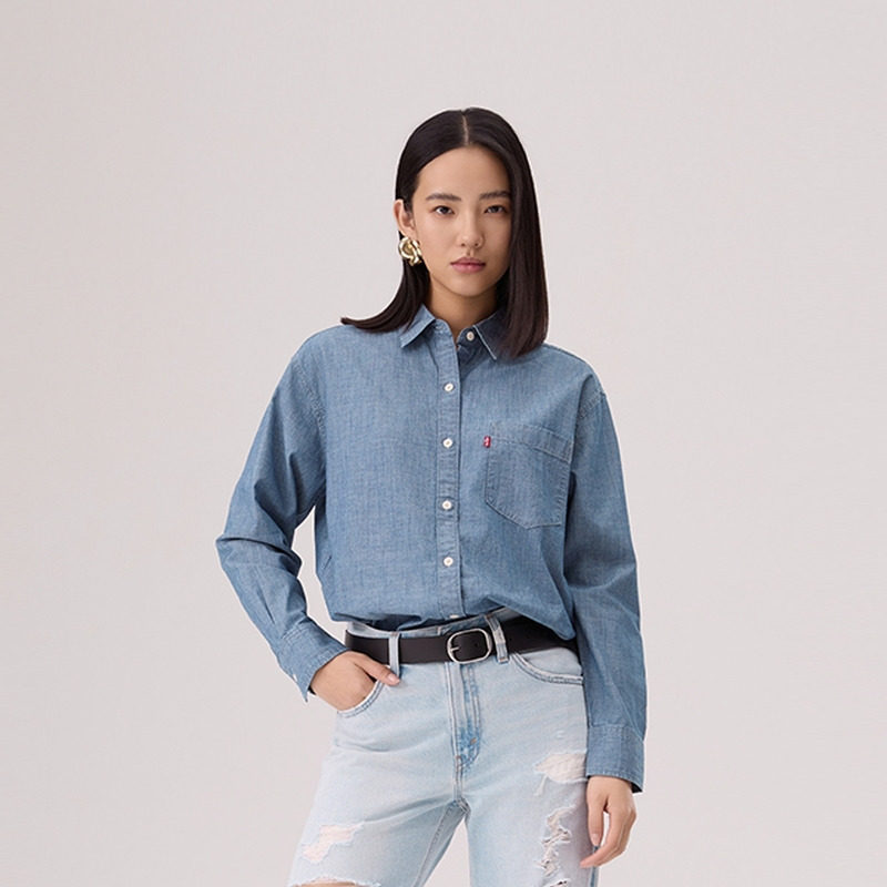 【商场同款】Levi'sLevi's26年春夏女士轻复古牛仔衬衫001HM-0021图片