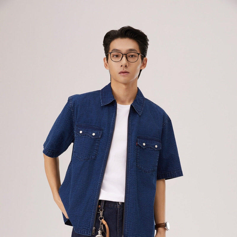 Levi's李维斯男士复古时尚牛仔短袖衬衫006PK-0000