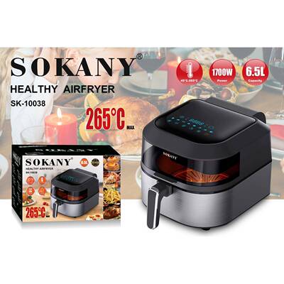 出口SOKANY10038空气炸锅家用6.5L炸锅触屏可视化炸锅AIRFRYER