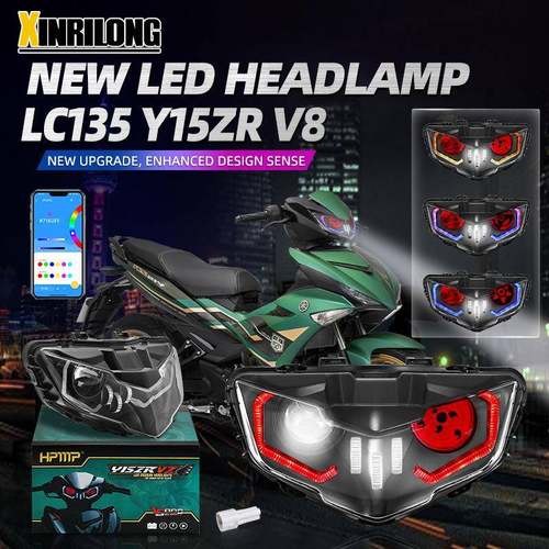 摩托车大灯适用雅马哈Y15ZR V2大灯LED改装前大灯 透镜前照灯