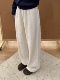 百搭直筒阔腿长裤 羊毛抽绳直筒裤 女宽松显瘦软糯休闲运动裤 子