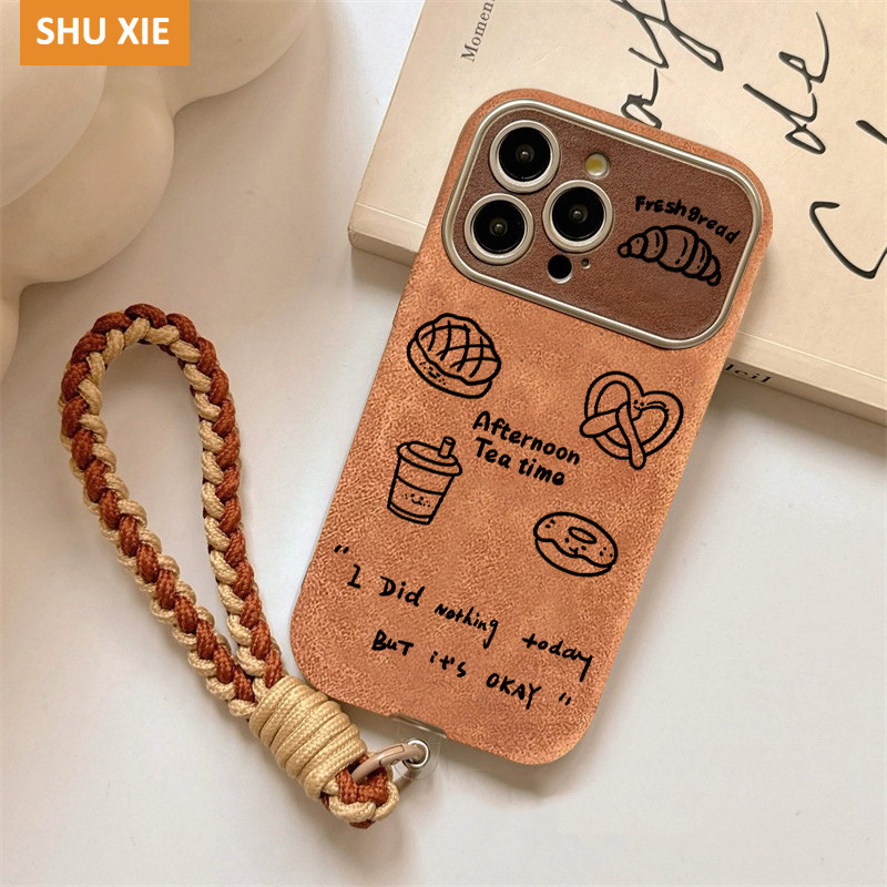 秋冬翻毛皮适用苹果16promax手机壳2025新款iphone15美拉德高级感14plus小众女13Pro大视窗防摔12腕带手绳11