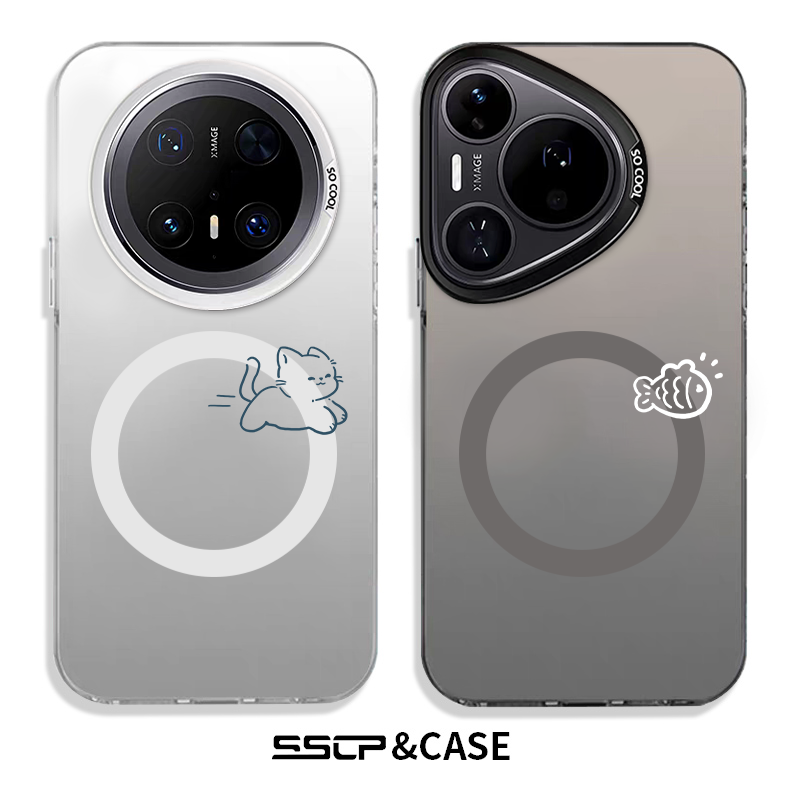 【小猫爱吃鱼】适用华为mate80promax手机壳新款pura80pro+超火mt70卡通情侣70ultra简约mate60磁吸air套40软