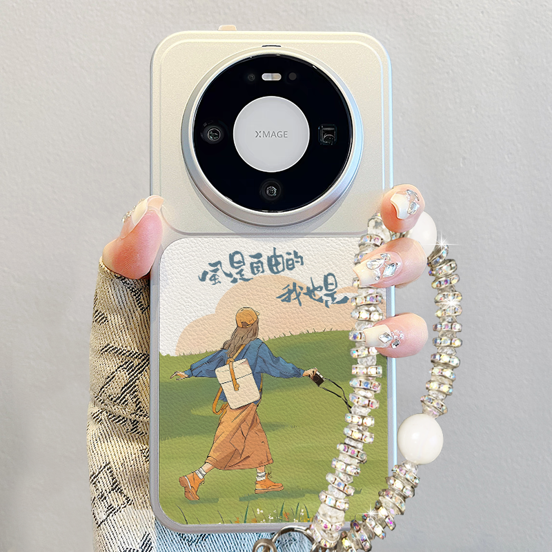 自由女孩适用华为mate80手机壳2026新款pura70pro高级感小羊皮mate70pro春天绿色promax超好看60pro+女p80套