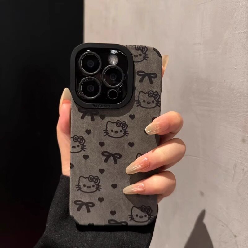 翻毛皮适用苹果17手机壳iphone16promax新款14plus秋冬15高级感13pro小众简约卡通12全包防摔11女款保护套潮