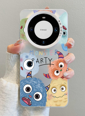 适用华为mate60pro手机壳新款nova12卡通怪兽50/40/30套magic6/11/12/10/p女款100/90/80/70防摔x全包m60pro