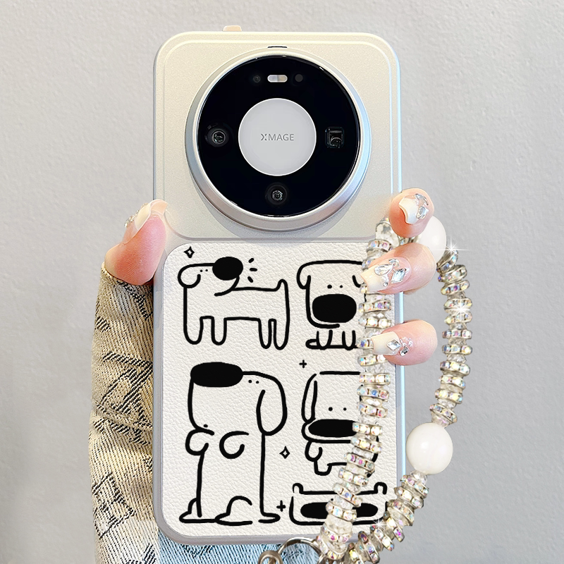 不撞款适用华为mate80手机壳2026新款pura70pro简约mate70可爱小狗卡通女promax高级感小羊皮60pro+挂绳p80套