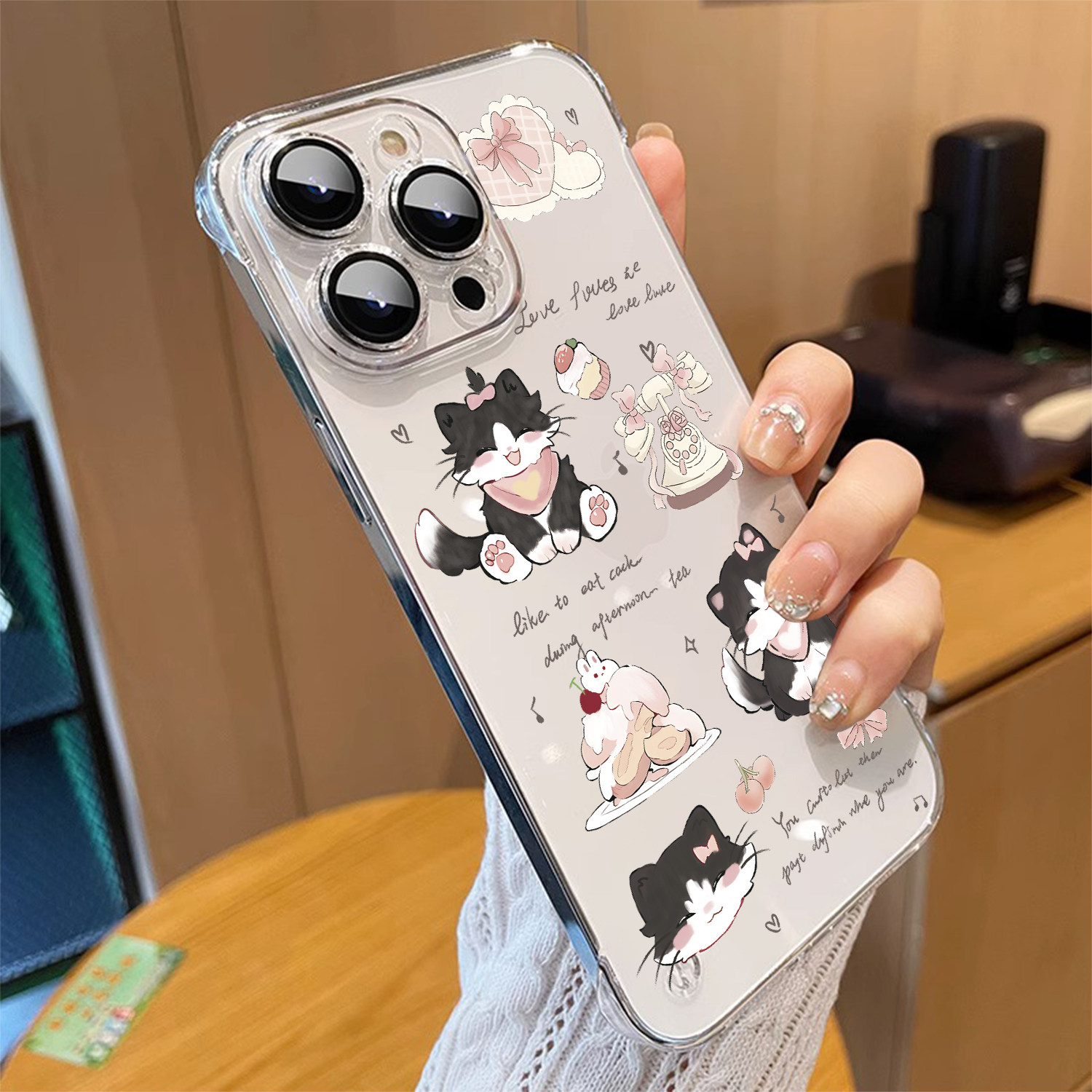 适用苹果16pro手机壳2026新款iphone15promax可爱猫14超薄无边框plus全包镜头膜13个性女款12透明11夏天散热