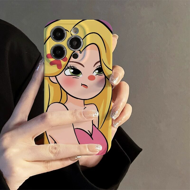 生气女孩适用苹果手机壳