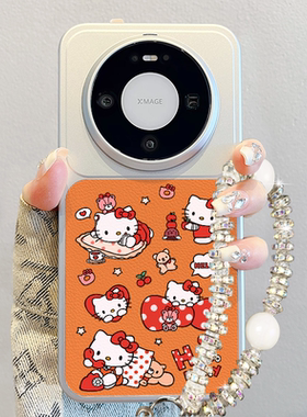 适用华为mate80promax手机壳2026新款pura70pro可爱猫mate70pro卡通女高级感小羊皮橙色m60pro+挂绳p80硅胶套