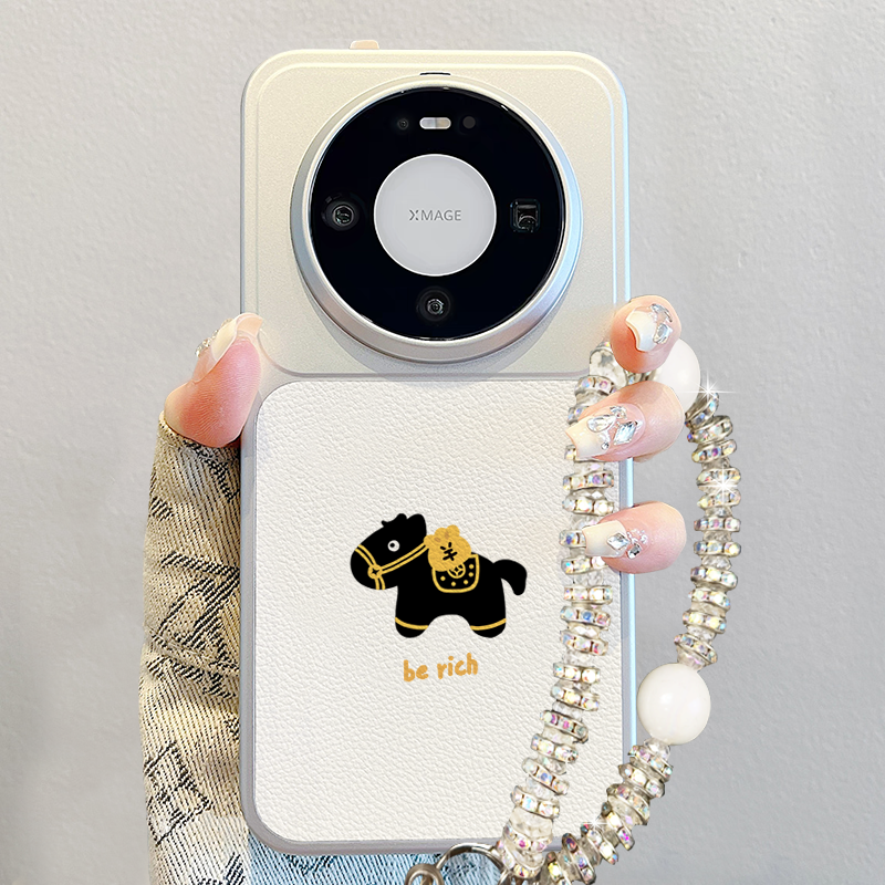 黑马适用华为mate80手机壳2026新款mate70pro撞色小羊皮80promax高级感mate60pro马年卡通pura70pro硅胶p80女