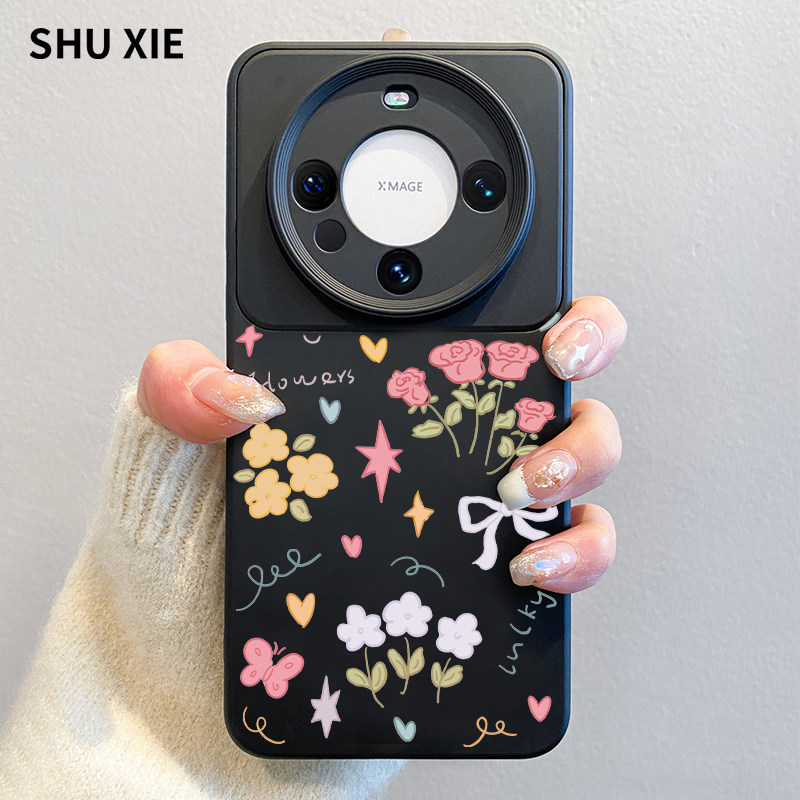 小清新花朵适用华为mate60pro手机壳女款m60pro新款简约高级感mate50大视窗全包镜头40pro网红硅胶防摔30软壳
