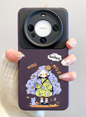 紫色小公主适用华为mate60pro手机壳小众女款mate50新款液态硅胶m40pro镜头全包60pro+个性高级感30软壳防摔